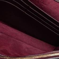 Pre Owned Dior Burgundy Leather Saddle Wallet on Chain