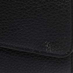 Pre Owned Dior Black Leather Flap Continental Wallet