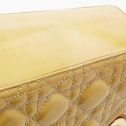 Pre Owned Dior Beige Patent Leather Large Lady Dior Tote