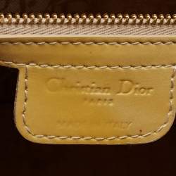 Pre Owned Dior Beige Patent Leather Large Lady Dior Tote