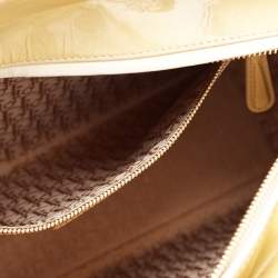 Pre Owned Dior Beige Patent Leather Large Lady Dior Tote