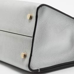 Pre Owned Dior Silver Leather Medium Diorever Tote