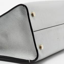 Pre Owned Dior Silver Leather Medium Diorever Tote