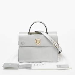 Pre Owned Dior Silver Leather Medium Diorever Tote