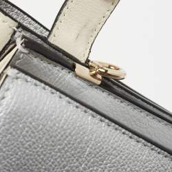 Pre Owned Dior Silver Leather Medium Diorever Tote