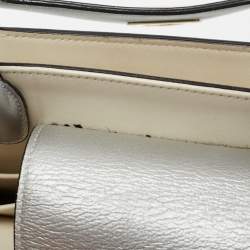 Pre Owned Dior Silver Leather Medium Diorever Tote