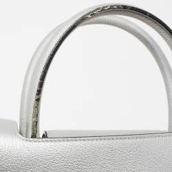 Pre Owned Dior Silver Leather Medium Diorever Tote