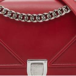 Pre Owned Dior Red Leather Medium Diorama Flap Bag