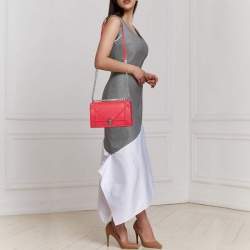 Pre Owned Dior Red Leather Medium Diorama Flap Bag
