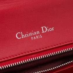 Pre Owned Dior Red Leather Medium Diorama Flap Bag