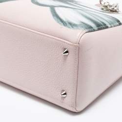 Pre Owned Dior Pink Leather Medium Lady Dior Tote
