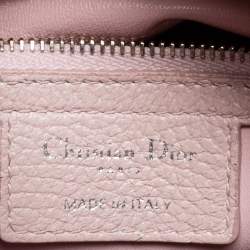 Pre Owned Dior Pink Leather Medium Lady Dior Tote