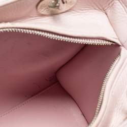 Pre Owned Dior Pink Leather Medium Lady Dior Tote