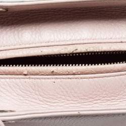 Pre Owned Dior Pink Leather Medium Lady Dior Tote