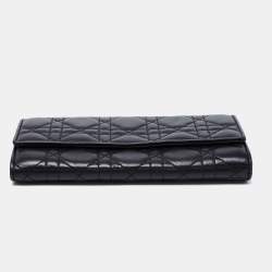 Pre Owned Dior Black Cannage Leather Lady Dior Wallet on Chain