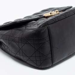 Pre Owned Dior Black Cannage Leather Miss Dior Medium Flap Bag