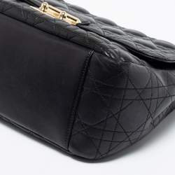 Pre Owned Dior Black Cannage Leather Miss Dior Medium Flap Bag
