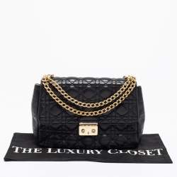 Pre Owned Dior Black Cannage Leather Miss Dior Medium Flap Bag
