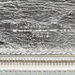 Pre Owned Dior Silver Leather Medium Diorama Shoulder Bag