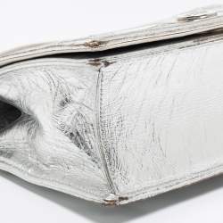 Pre Owned Dior Silver Leather Medium Diorama Shoulder Bag