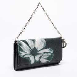 Pre Owned Dio Black Leather Lady Dior Wallet On Chain