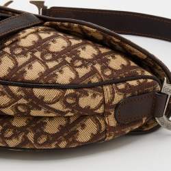 Dior Beige/Brown Oblique Canvas Saddle Shoulder Bag
