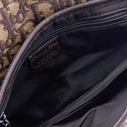 Pre Owned Dior Beige/Brown Oblique Canvas Saddle Shoulder Bag