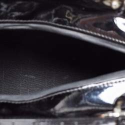 Pre Owned حقيبة يد توتس ديور ليدي ديور جلد كاناج أسود لامع متوسطة