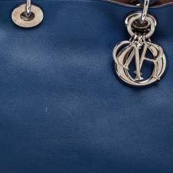 Pre Owned Dior Blue Leather Large Diorissimo Tote