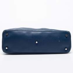 Pre Owned Dior Blue Leather Large Diorissimo Tote
