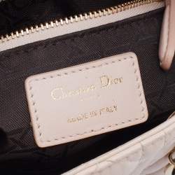 Pre Owned Dior Blush Pink Cannage Leather Mini Lady Dior Tote
