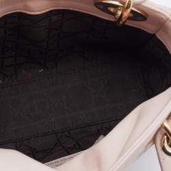 Pre Owned Dior Blush Pink Cannage Leather Mini Lady Dior Tote