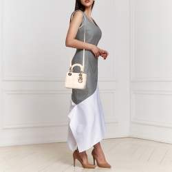 Pre Owned Dior Blush Pink Cannage Leather Mini Lady Dior Tote