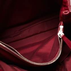 Pre Owned Dior Burgundy Cannage Leather Soft Lady Dior Shopper Tote