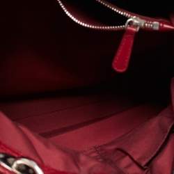 Pre Owned Dior Burgundy Cannage Leather Soft Lady Dior Shopper Tote