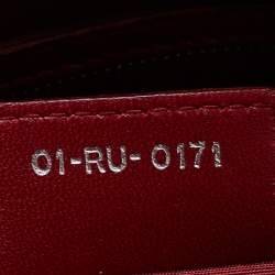 Pre Owned Dior Burgundy Cannage Leather Soft Lady Dior Shopper Tote