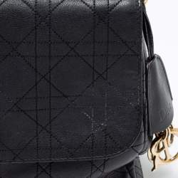 Pre Owned Dior Black Cannage Leather Large Diorling Shoulder Bag
