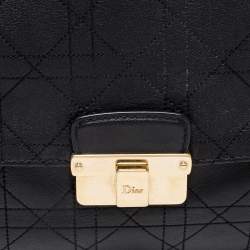 Pre Owned Dior Black Cannage Leather Large Diorling Shoulder Bag