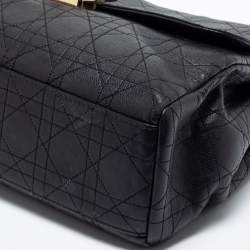 Pre Owned Dior Black Cannage Leather Large Diorling Shoulder Bag