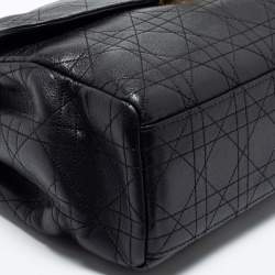 Pre Owned Dior Black Cannage Leather Large Diorling Shoulder Bag