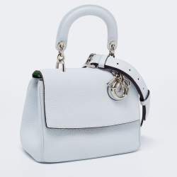 Pre Owned Dior Blue Leather Mini Be Dior Flap Bag