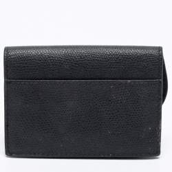 Pre Owned Dior Black Leather Saddle Card Holder