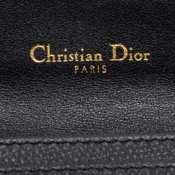 Pre Owned Dior Black Leather Saddle Card Holder