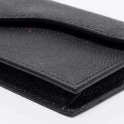 Pre Owned Dior Black Leather Saddle Card Holder