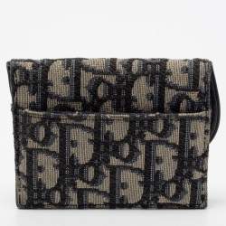 Dior Blue Oblique Canvas Saddle Card Holder