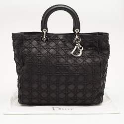 مملوكة مسبقًا Dior Black Cannage Soft Leather Lady Dior Tote