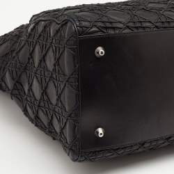 مملوكة مسبقًا Dior Black Cannage Soft Leather Lady Dior Tote