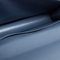 Pre Owned محفظة ديور ليدي ديور جلد كاناج أزرق لامع بسلسلة