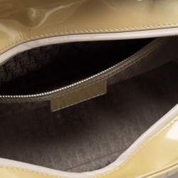 Pre Owned Dior Light Green Cannage Patent Leather Large Lady Dior Tote