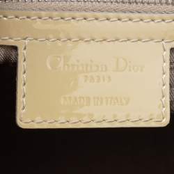 Pre Owned Dior Light Green Cannage Patent Leather Large Lady Dior Tote